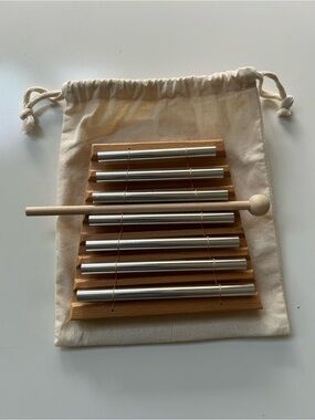 7 Tone Tuned Handheld Chime Set with Mallet: Meditation/Yoga/Sound Therapy